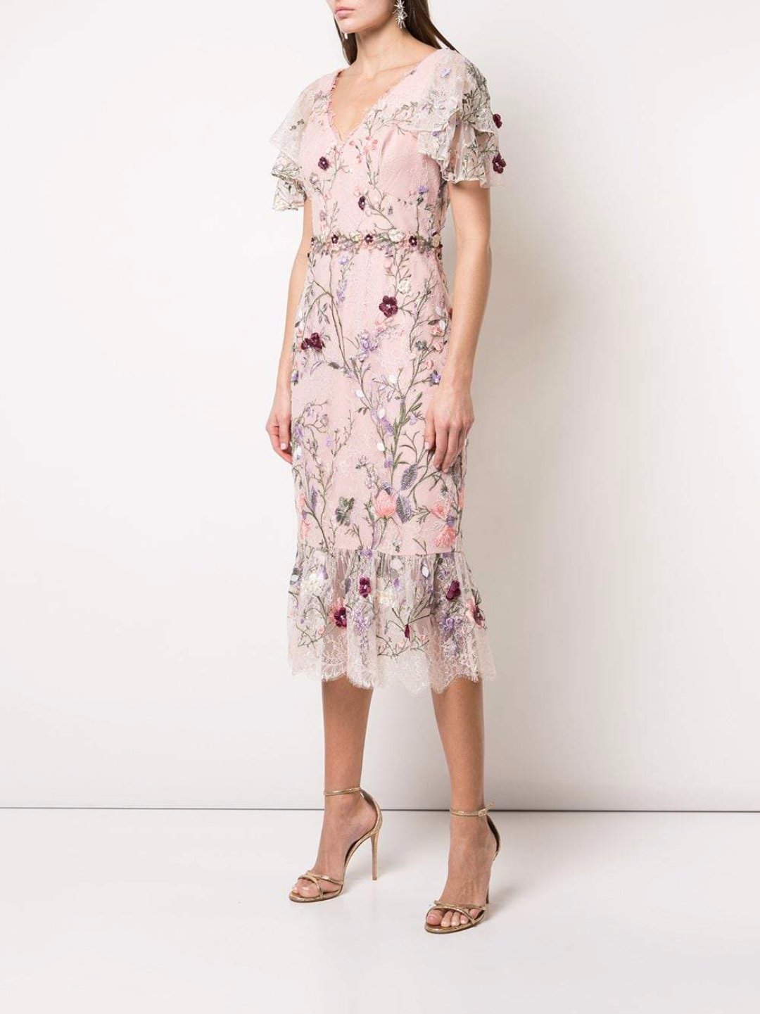 Floral Embroidered Tulle Dress – Marchesa